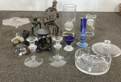 Assorted Glass Home Decor, Candle Holders