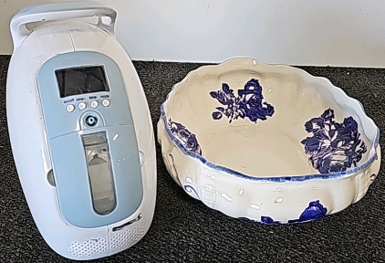 (1) Home Medical Device Portable Oxygen Conc entrator, Oxygen, (1) Gorgeous Staffordshire English Ironstone Hand Painted Porcelain Bowl