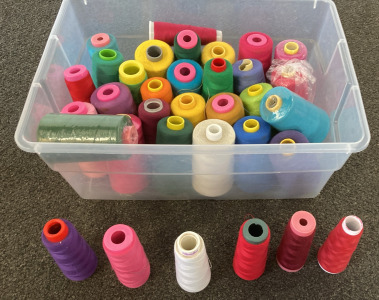 Container Full Of Sewing Strings