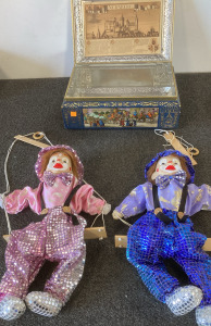 Pair Of Vintage Hanging Clowns