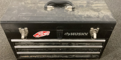 Husky Tool Box Including Locks With Keys and Tools