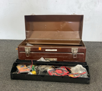 Toolbox With Misc Electrical Pieces