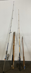 (2) Shimano Fishing Rods, (2) Unbranded Fishing Rods