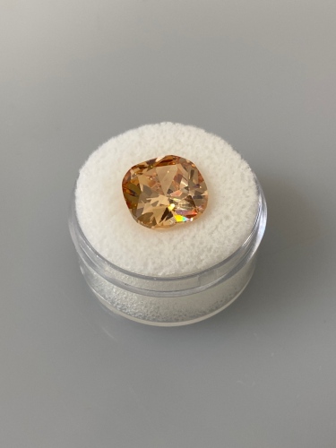 12.30 Ct. Peach Cushion Cut Moganite Gemstone Cabochon