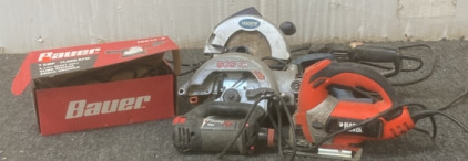 Verious Rauer 7 AMP, Bosch Saw, BenchTop Pro, (2)Black And Decker, Roto Zip Tools BB53