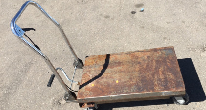 Scissor Lift Cart Rustic 40&rdquo;x32&rdquo;x19&rdquo;5/8 Solid Steal