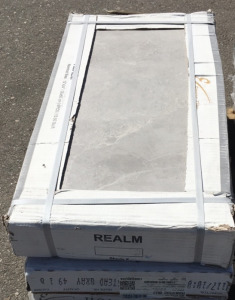 (3) Boxes Of Tile (2) Homestead Boxes (1) Realm All Grey (7) tiles In Each Box Sp-13