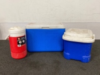 (3) Various Sized Coolers