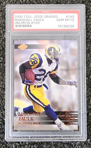 2000 Marshall Faulk Uncirculated Edge PSa Graded Gem Mint 10