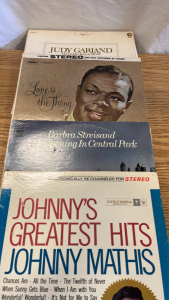 Box Of LP&rsquo;s Including Judy Garland, Nat King Cole, Barbra Streisand, Johnny Mathis