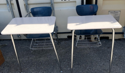 2 School Desks With Seats