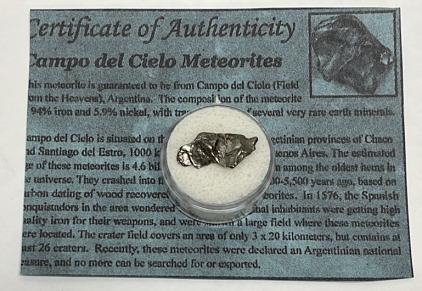 2.25 Grams Meteorite-Space Rock W/ COA