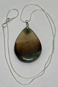 108.00ct Multicolor Druzy Geode Gemstone Pendant W/ .925 Silver Necklace