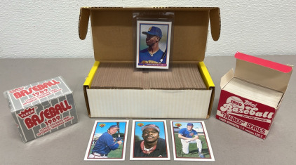 (1) Bowman Ken Griffey Jr. (1) Unopened Box Of 1989 Fleer MLB, (450+) 1989 Bowman MLB, (130+) 1989 Topps MLB Collectible Baseball Cards.