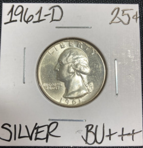 1961-D BU+++ Silver Washington Quarter