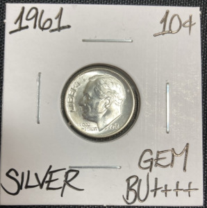1961 Gem BU++++ Silver Roosevelt Dime