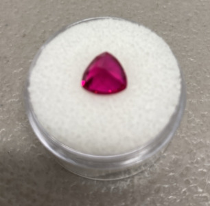 2.55CT Natural Red Ruby Trillion Cut Faceted Gemstone 8x8mm