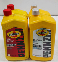 (2) Pennzoil 10W-40 (2) Pennzoil 10W-30 (1) Valvoline Power Steering Fluid & More! - 2