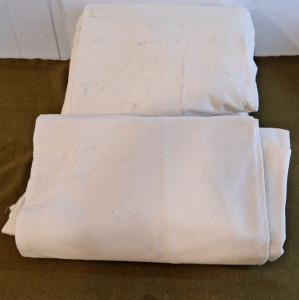 (2) 15-1/2' x 12' Drop Cloths & Box Of Used Drop Cloths