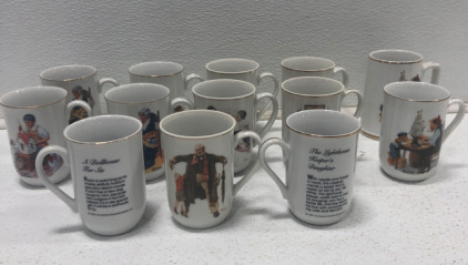 Assortment Of Vintage Norman Rockwell Mugs