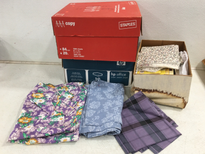 Fabric (4) Paper Boxes Full