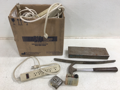 Box Of Power Strips and Extensions And More