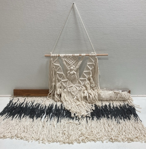 (3) Macrame Wall Hangings: (2) Matching, (1) 44” wide