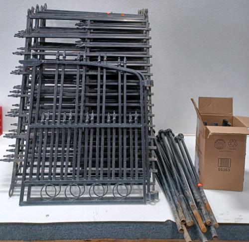 (16) Piece Wrought Iron Fence W/Stakes