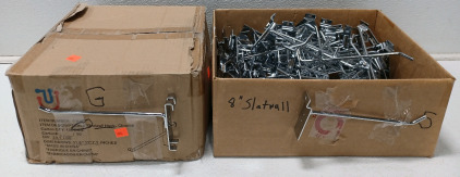 (1) Box Of Chrome 8in. Gridwell Peg Hooks (1) Box Of Chrome 8in. Slatwall Peg Hooks