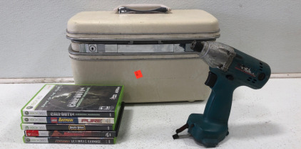 (1) Vintage Carrier (1) Makita Driver (5) X-Box 360 Games