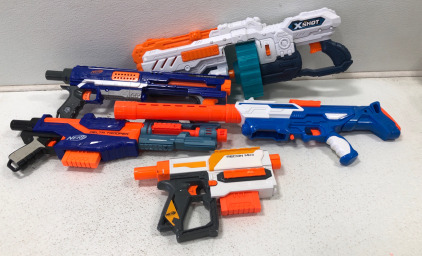 (5) Nerf Guns