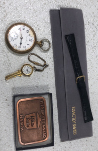 (2) Pocket Watches (1) Watch Band (1) Safety Award
