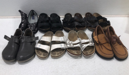 Assortment Of Size 9W Birkenstock Shoes & Sandals