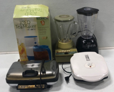 (1) Iced Tea Maker (2) Blenders (1) Waffle Maker And More