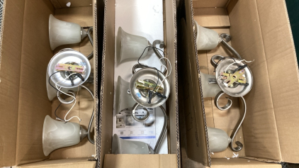 (3) 3-Light Bathroom Vanity Lights