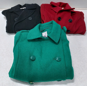 (1) 2P Calvin Klein Wool Peacoat (1) Med. Wool Blend JC Penny Peacoat (1) Petite Med. St. John's Bay Wool Peacoat