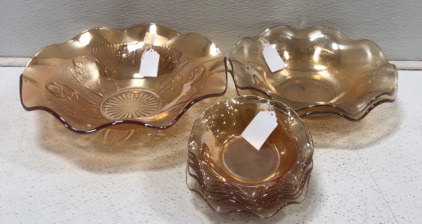 Vintage Carnival Peach Glass Set