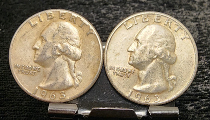 (2) 1963 90% Silver Quarters -Verified Authentic