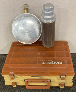 Vintage Magnum Tackle Box, Canteen, & Thermos