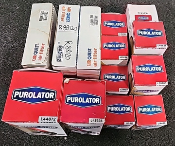 (3) CarQuest Air Filters,(10) Purgatory Oil Filters