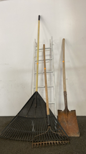 Pool Ladder, Rake, Shovel