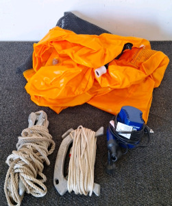 Inflatable Tube, 12V Car Adapter Air Pump, Anchor & Rope