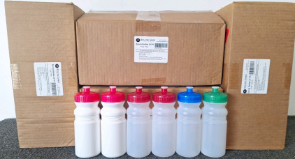 4 Boxes Of 24 Pk Red/Pink/Variety 20oz Sports Bottles 96 Total