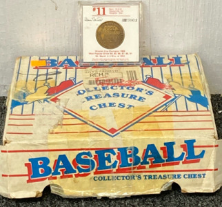 Bill Elliott Winston cup coin, baseball collectors treasure chest. BB12