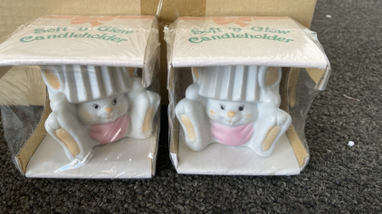 Box of 12 Bunny Rabbit Candlestick Holder