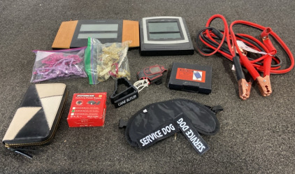 Jumper Cables, (2) Clocks, RFID Pop Out Wallet And More