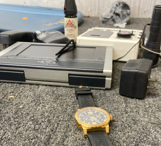 Polaroid, Weather Chelcker, Watch, Camera, & other small items