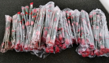 Box Full Of Imitation Roses