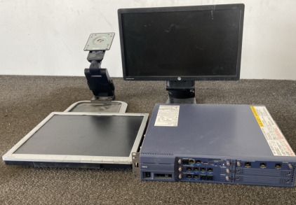NEC Univerge SV8100, (2) HP Monitors, Monitor Stand
