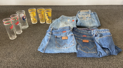 Rock Revival Size 26 Jeans, Wrangler 11 X 36, Vintage Glassware